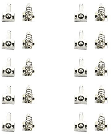 Unifizz AA Batteries Metal Battery Spring Contact Plate 9 x 8MM Unipolar Plate Conversion Spring Nickeling Plate Contact Terminal for Remote Control Battery Charger 10 PCS