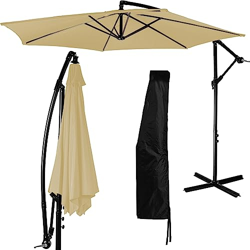 STILISTA Ampelschirm 300 cm mit Kurbelvorrichtung, inklusive Abdeckung, beige