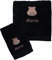 Toallas Bordadas Personalizadas con Animales (Personaliza Nombre,Tipo de Letra, Animal y Color).Toallas para guarderia-Regalo Personalizado (Toalla Negra)