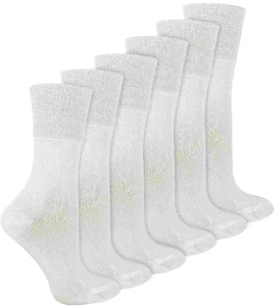 IOMI - 6 Pack Ladies Diabetic Bamboo Socks | Extra Wide Seamless Loose Non Elastic Socks for Women