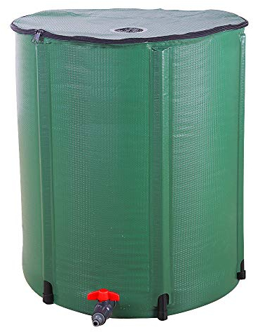 LEADZM Récupérateur Eau de Pluie Pliable, Collecteur Eau de Pluie, PVC Récupérateur d’Eau de Pluie avec Robinet pour Récupérer Eau Arroser Nettoyer Jardin Voitures (70 Liter (60x60x88))