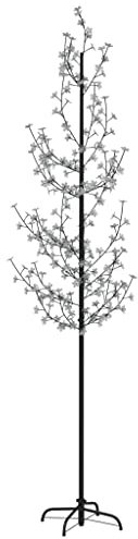 vidaXL Árbol LED con Flor de Cerezo 368 Leds Navidad Decoración Adorno Iluminación Planta Artificial Luces Fiesta Hogar Blanco Cálido 300 cm