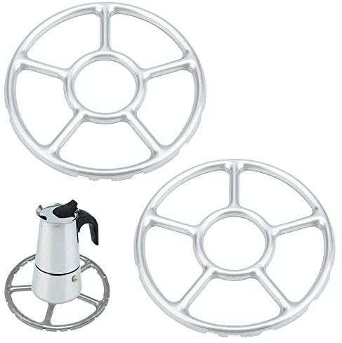 2 Pcs Alloy Multi-Function Gas Ring Reducer Universal Hob Ceramic Pan Supports Alloy Multi-Function Trivets Stove Top Gas Ring Reducer for Cooker Heat Simmer Coffee Pots