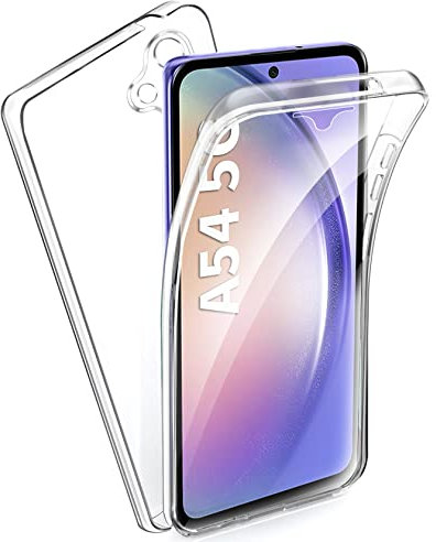 FLLAO Kompatibel mit Samsung Galaxy A54 5G Hülle 360 Grad Handyhülle, Silikon Full Schutz Cover [Hart PC Zurück + Weich TPU Vorderseite] Vorne und Hinten Schutzhülle