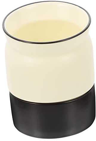 Zerodeko Soporte Para Cubiertos y Utensilios De Cerámica Negro y Blanco, Cubeta Alta Para Escurrir Vajilla, Organizador De Cocina Doméstico, Contenedor Para Cucharas y Tenedores