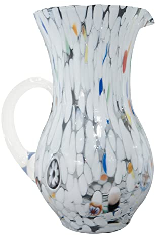 Gocce di Murano Jarra Buvette de 750 ml fabricada en Italia de vidrio soplado. Trabajados según la tradición de los artesanos de Murano, jarra de mesa elegante