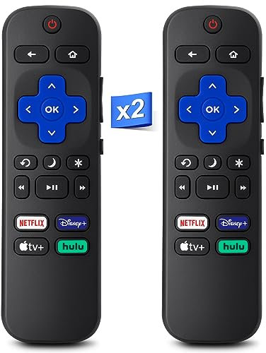 Replacement for Roku-TV-Remote, Compatible for Hisense/Onn/Sharp Roku Series Smart TVs (Not for Any Stick and Box)【Pack of 2】