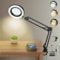 weswose 10X Lupe mit Licht und Ständer, Hochauflösende, Einstellbare Lupenlampe, 72 LED Anstecklupe, 3 Farbmodi, für Profis & Hobbyisten (Schwarze)