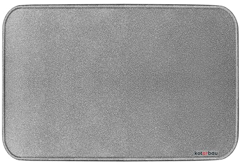 KOTARBAU® Kaminofen Bodenplatte 48 x 60 cm aus Pulverbeschichtung Stahl Altsilber Bodenblech Ascheblech Kaminbodenplatte Kaminplatte Schmutzblech Bodenschutz für Feuerstellen Ofenblech Funkenschutz