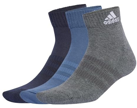 adidas Unisex Cushioned Sportswear Ankle Socks 3 Pairs, legend ink/preloved ink/dark grey heather, 13-14.5