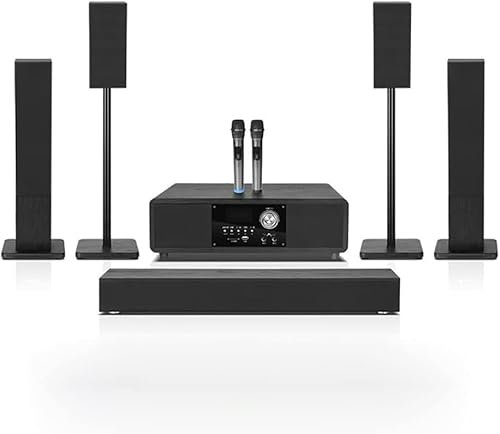 HDCCDM 100W Home Theater Sound, 5.1 Bluetooth Wireless Surround Sound, Home Theater Stereo Sound Power, 5 Speakers, Remote Control, Truly 360° Sound