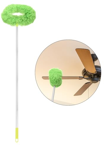 PATIKIL Ceiling Fan Cleaner Duster, 12.9 to 47.2, Microfiber Duster Extendable Handle Fan Blade Cleaning Tool Removable Washable for Furniture Blind, Green