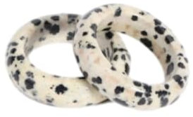 Steinringe – Naturstein-Kreisring, rosa Quarz-Bergkristall-Ringe für die Herstellung von DIY-Anhänger-Halsketten-Schmuck, Mann und Frau, Dalmatiner-Jaspis, Bohrungsgröße 17 mm