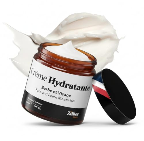 ZilberHaar - Feuchtigkeitscreme für Gesicht und Bart für Männer - Jojobaöl, Karottenöl und Rosenhydrolat - Parfümfrei, Vegan, mit biologischen Inhaltsstoffen - 55 ml