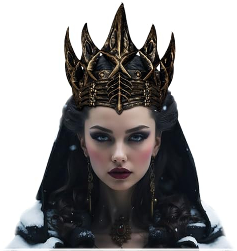 keland Krähekrone Gothic Krone Kopfschmuck Halloween Krone für Damen Herren (Gold)