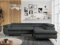 MKS MEBLE Ecksofa Sofa Grau, Wohnlandschaft L-Form mit Schlaffunktion und Bettkasten, Schlafsofa mit Bettkasten, Sofa mit Einstellbare Kopfstützen, Peter L - Dunkelgrau Struktur - Rechts Grau