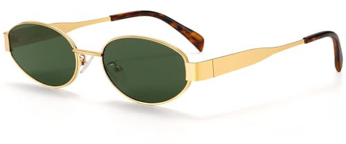 Sonnenbrille Damen Oval Retro Vintage, Grün Sunglasses Woman