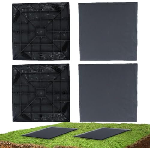 Garten-Trittsteine, Wegesteine für den Außenbereich, dekorative Gartensteine, 4 Stück Landschafts-Trittsteine, Gehweg-Trittsteine aus Kunstharz, Weg-Trittsteine mit Erdspießen, Garten-Trittstein