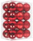 GESDYO 24 Stück Christbaumkugeln，Glitter, Matte and Glossy Christbaumkugeln，Geeignet für die Dekoration im Freien, zu Hause und in Einkaufszentren (Kugel 30 mm Durchmesser, rot, 24 Stück)