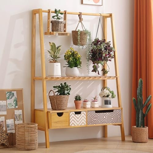 Support jardiniere balcon interieur, grand Décoratif porte plante, Métal meuble plante jardin, supports de pots de fleurs extérieur, porte plantes d'intérieur, Diverses plantes peuvent être placées.(N