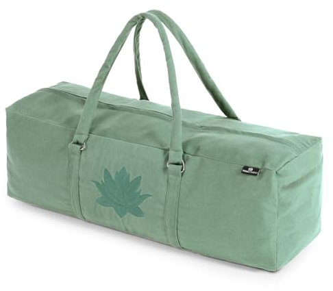 Yoga Studio Tasche für Yoga-Set, YKK, mit durchgehendem Reißverschluss, Baumwolle, für Yoga und Pilates, Unisex-Matten-Tasche mit Fächern für Matten und Zubehör, passend für die meisten Mattengrößen,