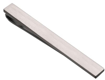 Asienice Pince à cravate simple et fine noire mate pour homme, simple, en métal non précieux, sans pierre précieuse, simple, Métal non précieux, Pas de gemme