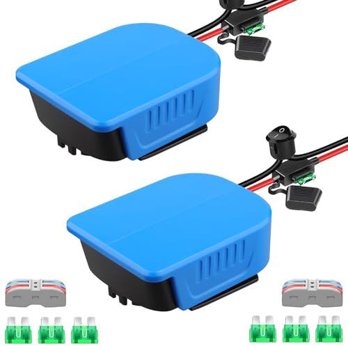 EID 2 Pack for Power Wheels Adapter Fit for Bosch PBA 18V Battery, with Wire Connector, 14 Gauge Wire, 30Amp Fuse, DIY Use for Rc Car, Robotics, Rc Truck, and Work Lights (NO Battery)