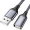 RAVIAD USB 2.0 Extension Cable 3M, USB A Male to A Female Cable USB Extension Lead High Speed Data Transfer Compatible for Printer, Scanner, Camera, Keyboard, Card Reader, Hard Drive, U-Disk