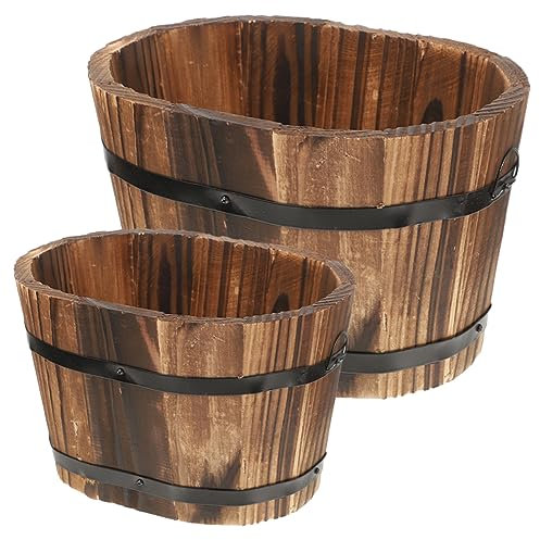 CIYODO 2stücke Blumentopf Pflanzkasten Aus Material Für Garten Draußen Fensterkasten Blumenkasten Für Sukkulenten Kakteen Kleine Pflanzen Blumen