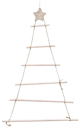 Albero di Natale in legno con star topper 36x21in muro sospeso albero di Natale 7 strati triangolare fai da te amichevole albero di Natale muro, nessun ornamento, stile 1