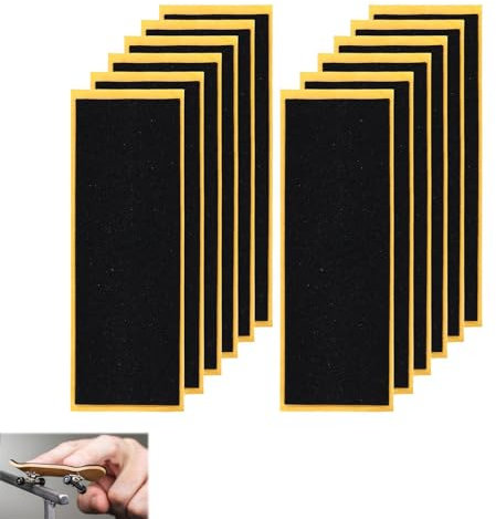 Fingerboard Grip Tape, 12 Skateboard Griptape 38 x 110 mm, Griptape Uncut Quadrat Shape Foam Selbstklebender Grip-Tapes für Mini Skateboards Perforierte Skateboards Anti-Rutsch-Wasserdichter Aufkleber