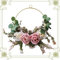 GZGXLJ Ghirlanda Porta 37x30cm Ghirlande Decorative Fiori Artificiali Ghirlanda Anello Metallo Ghirlanda Appesa per Vacanze Matrimonio Casa Parete Porta Appendere Decorazione