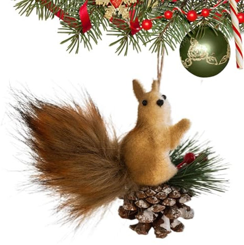 FACRIS Weihnachtsschmuck, Tier Weihnachtsschmuck, Eichhörnchen -Figur Ornamente - Vista Print Holiday Decoration Tier Figur Pendant - Mock Squirrel Ornamente Für Weihnachtsbaum, Zuhause, Geburtstag,