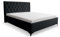 VENASI MÖBEL Polsterbett Schlafzimmerbett Bett mit Bettkasten Velour Stoff Chesterfield (Schwarz, 140 x 200 cm)