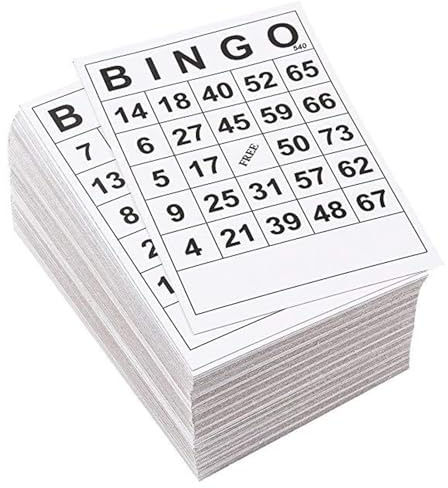 Whltzf 60 Stück Bingos-Spielkarten mit einzigartiger Zahl, nicht wiederholende Familien-Bingos-Spielkarten, Party-Tischspiele, Karten, Tischspiele, Karten