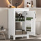 Merax Armoire de salle de bain à poser au sol, lavabo, entièrement laquée, étagères de porte, étagères réglables, lavabo en céramique intégré, convient aux petits espaces, blanc, 51 x 34 x 83 cm