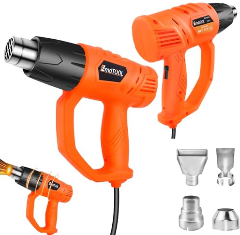2000W Paint Stripping Heat Gun, Professional Mini Heat Gun for Paint Stripping, 300℃-600℃ Heat Gun Dual Temp, Electric Hot Air Gun, Fast Heating & Overload Protection, Orange