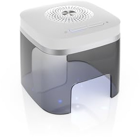 flow-med dry- cap UV 1.2 - Hearing Aid Dehumidifier - Simultaneous Charging, Cleaning and Drying - For all types of Hearing Aids - Medical Product - 4 UV-C LEDs - Fan & Temperature -UK Adapter