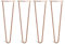 The Hairpin Leg Co. 4X Haarnadel-Tischbeine: Doppel-Schweiß Stahl, Schrauben, Anleitung, Schutzfüße. Klassischer 10mm 2 Stangen Stil. 40cm Kupfer