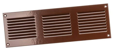 300x100mm / 12x4 inch Brown Metal Air Vent Grille Cover with Insect Mesh - Ventilation Cover