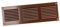 300x100mm / 12x4 inch Brown Metal Air Vent Grille Cover with Insect Mesh - Ventilation Cover