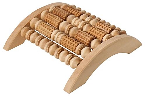 HOFMEISTER® Massage-Gerät aus Buchen-Holz, gegen Verspannungen & Schmerzen, Wellness & Entspannung für die Füße, Naturprodukt aus Europa, Fuss-Massage-Roller, 28 cm