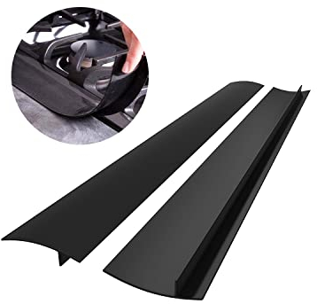 2 Pack CozyKit Silicone Kitchen Stove Counter Gap Cover Long & Wide Gap Filler Seals Spills Between Counters, Stovetops, Washing Machines, Oven, Washer, Dryer - Heat-Resistant and Easy Clean (Black)