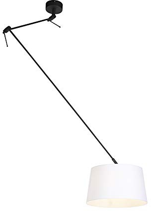 Qazqa country-rustic Pendelleuchte, Pendellampe - Blitz - Weiß, 38cm, Ideal als Flur, Küche lampe, Schlafzimmerlampe und Wohnzimmerlampe