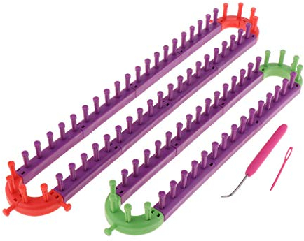 Tubayia Strickrahmen Knitting Loom Set mit Häkelnadel und Stricknadel für Mütze Schals Socken Basteln