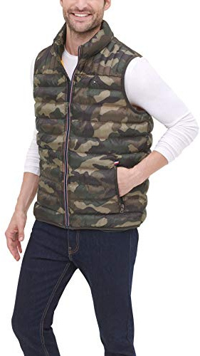 Tommy Hilfiger Men's Lightweight Down Quilted Puffer Vest, Camouflage, 3X Big