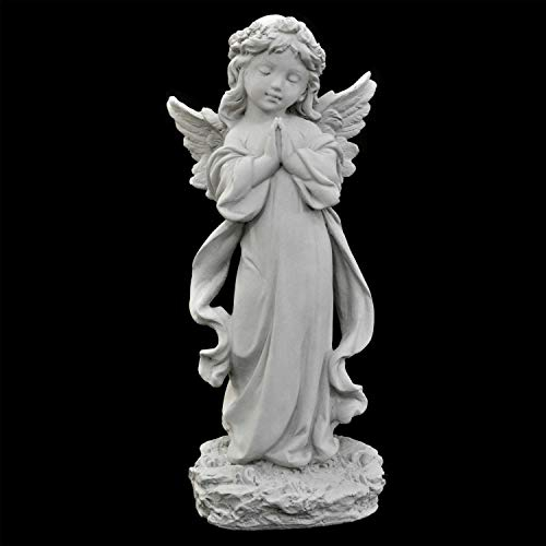 Thaiboo Engel betend Massive Steinfigur Skulptur Steinguss Grabdeko Gartendeko wetterbeständig
