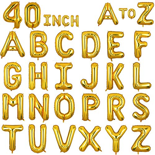 101,6 cm großer goldener Buchstabe U Folienballon großer einzelner Mylar-Ballon Geburtstag Party Dekoration Versorgung Babyparty (Gold U)