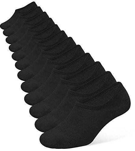 CLOSEMATE 6 Paia Fantasmini Uomo Donna Antiodore e Traspirante Cotone Calzini Invisibili Estivi Antiscivolo con 3 Strisce in Silicone Sportive Calze Corte Basse
