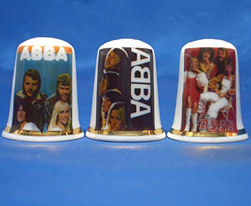 Porzellan-Fingerhüte, 3 Stück, Abba Tour-Poster